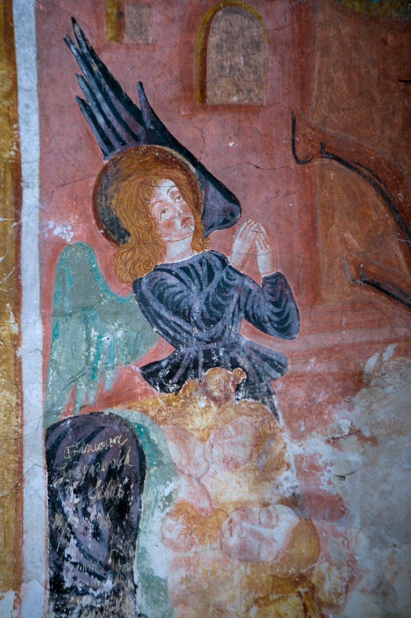 Detalj av en ängel (fresk) av Antonio da Padova