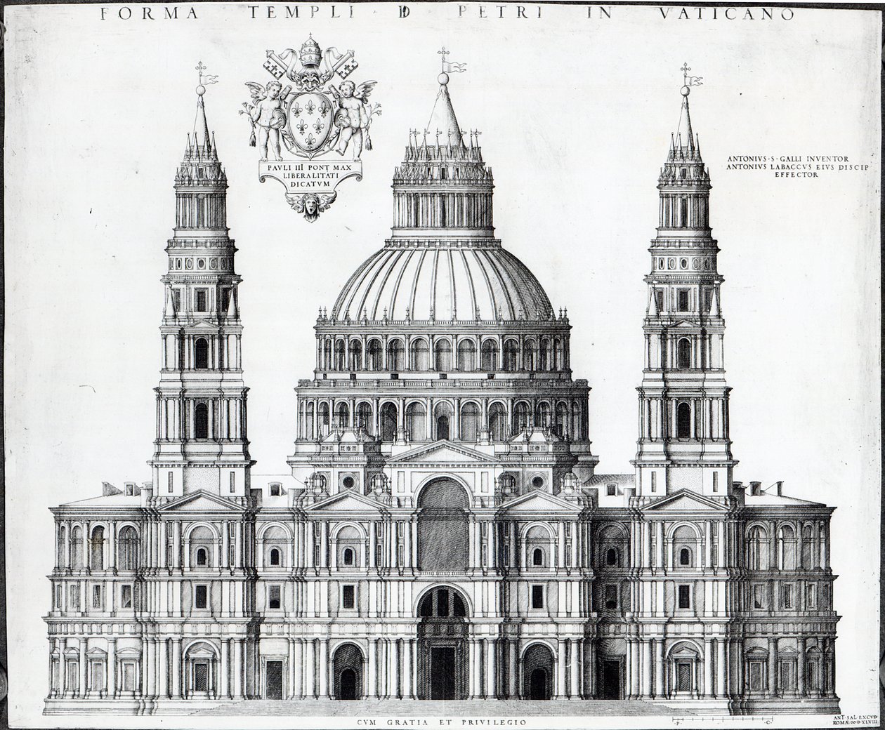 Plan för Peterskyrkan, Rom, 1539 av Antonio da Sangallo