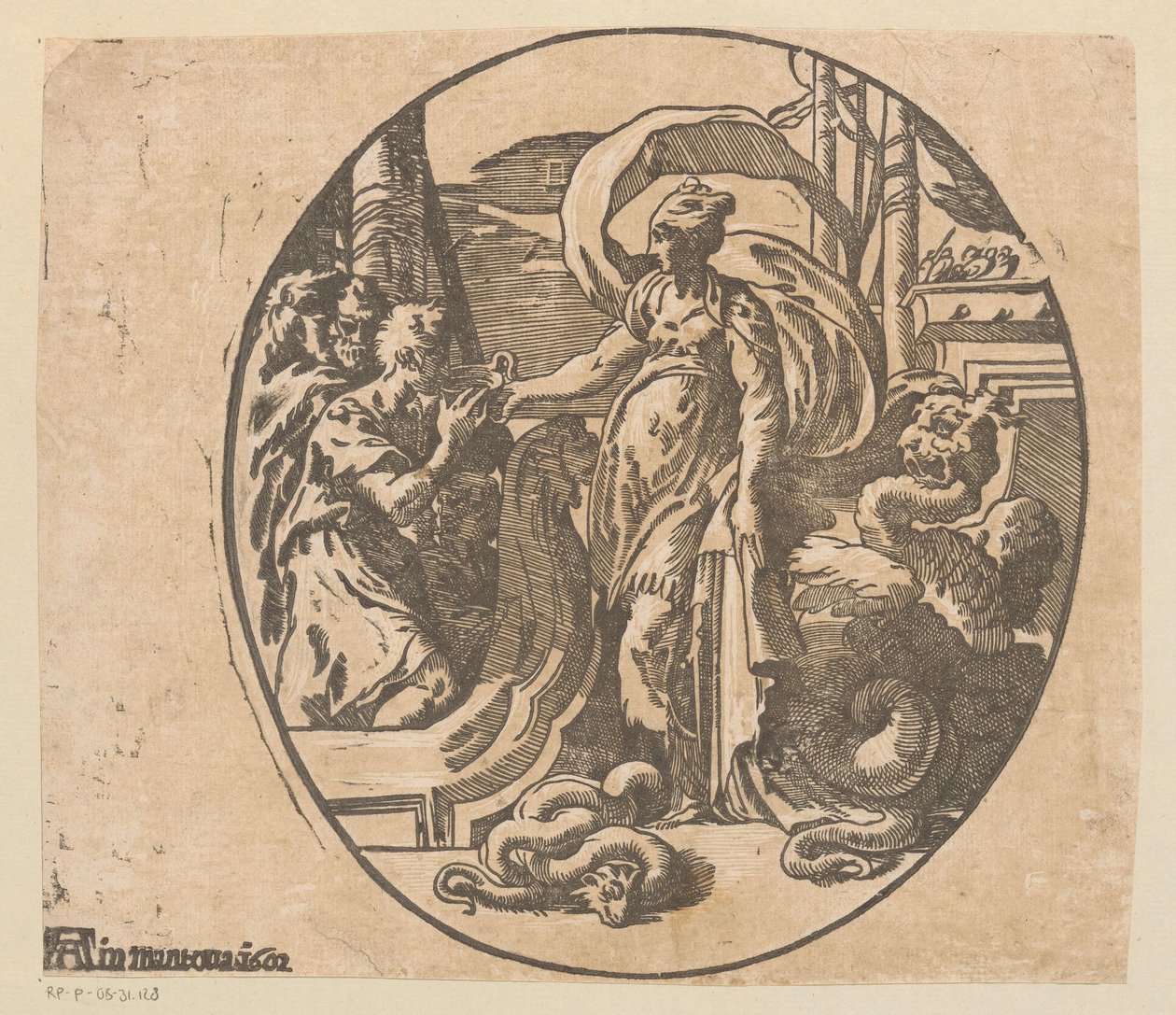 Odysseus på Circes ö av Antonio da Trento (possibly)