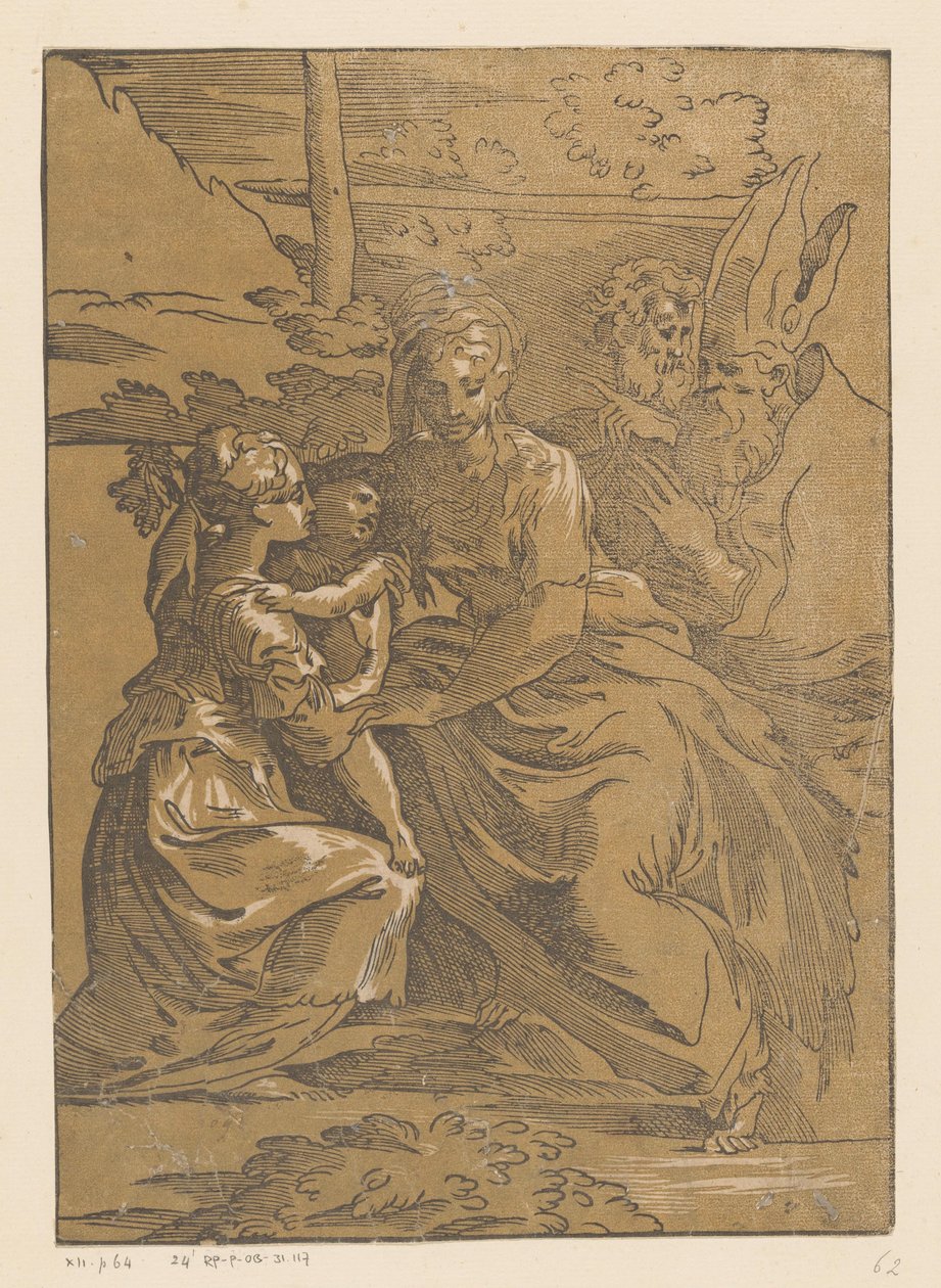 Kvinnligt helgon tar emot Kristusbarnet av Antonio da Trento (possibly)
