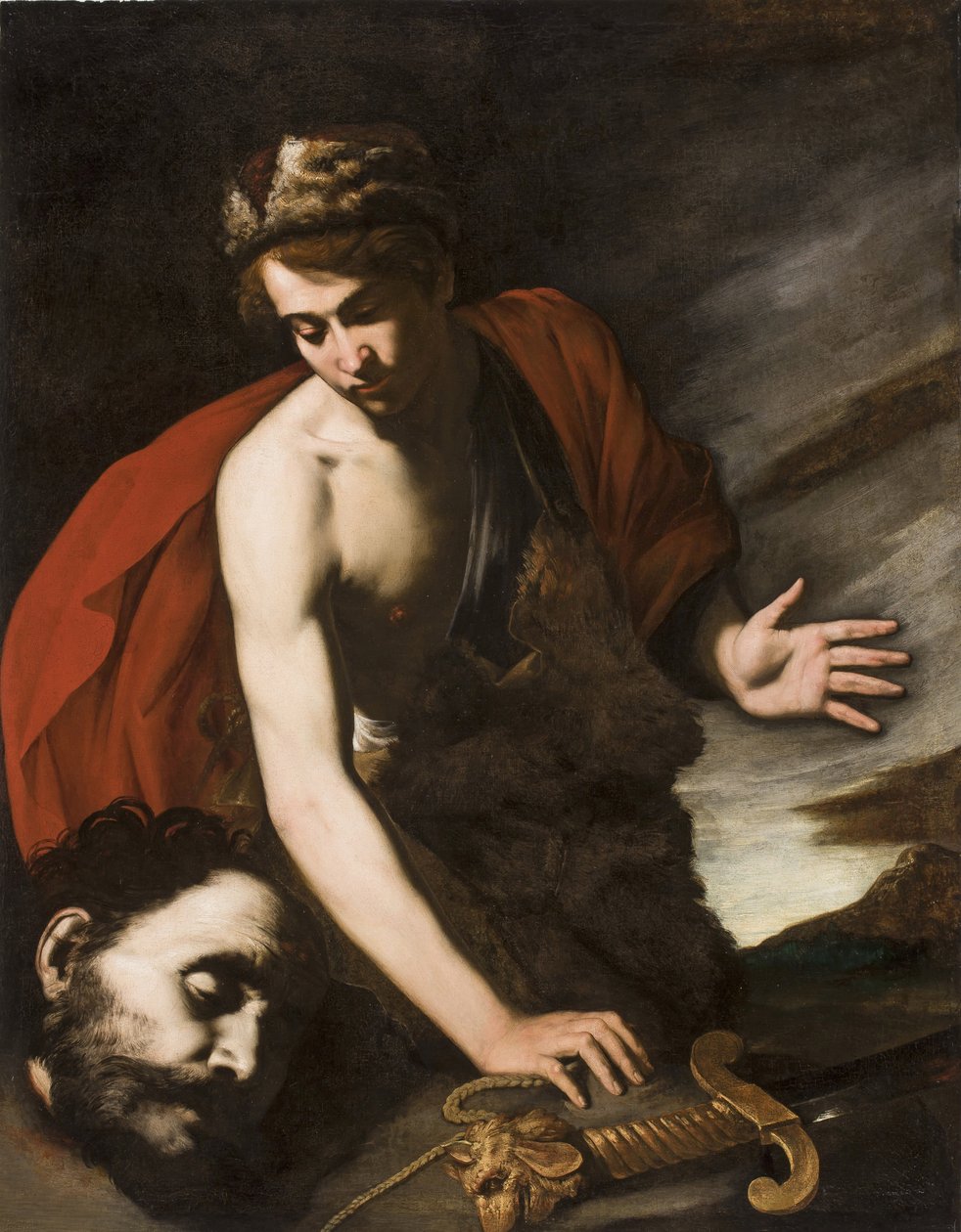 David med Goliats huvud, ca 1642-43 (olja på duk) av Antonio de Bellis