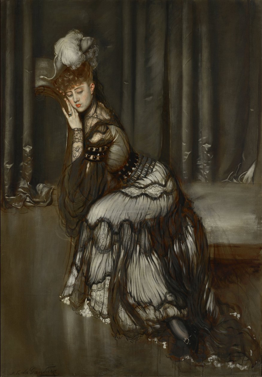 Porträtt av Madame Salvator målning av Antonio la Gandara (1861-1917) av Antonio de la Gandara