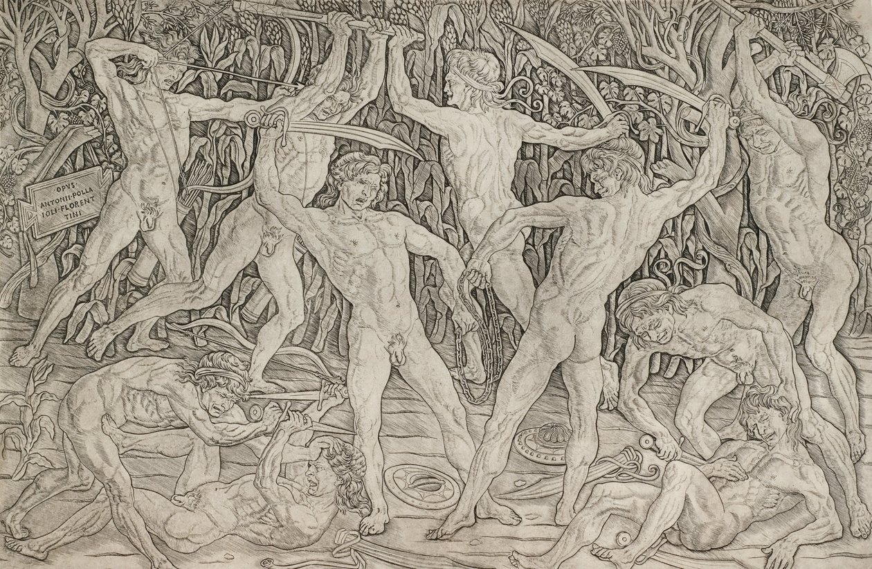 Battle of the Naken av Antonio del Pollaiolo