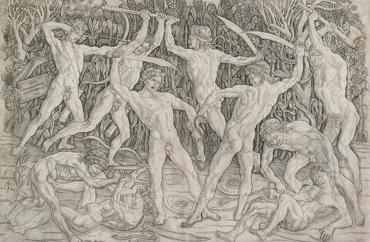 Slaget vid nakna män, c1470-1475 av Antonio Pollaiuolo
