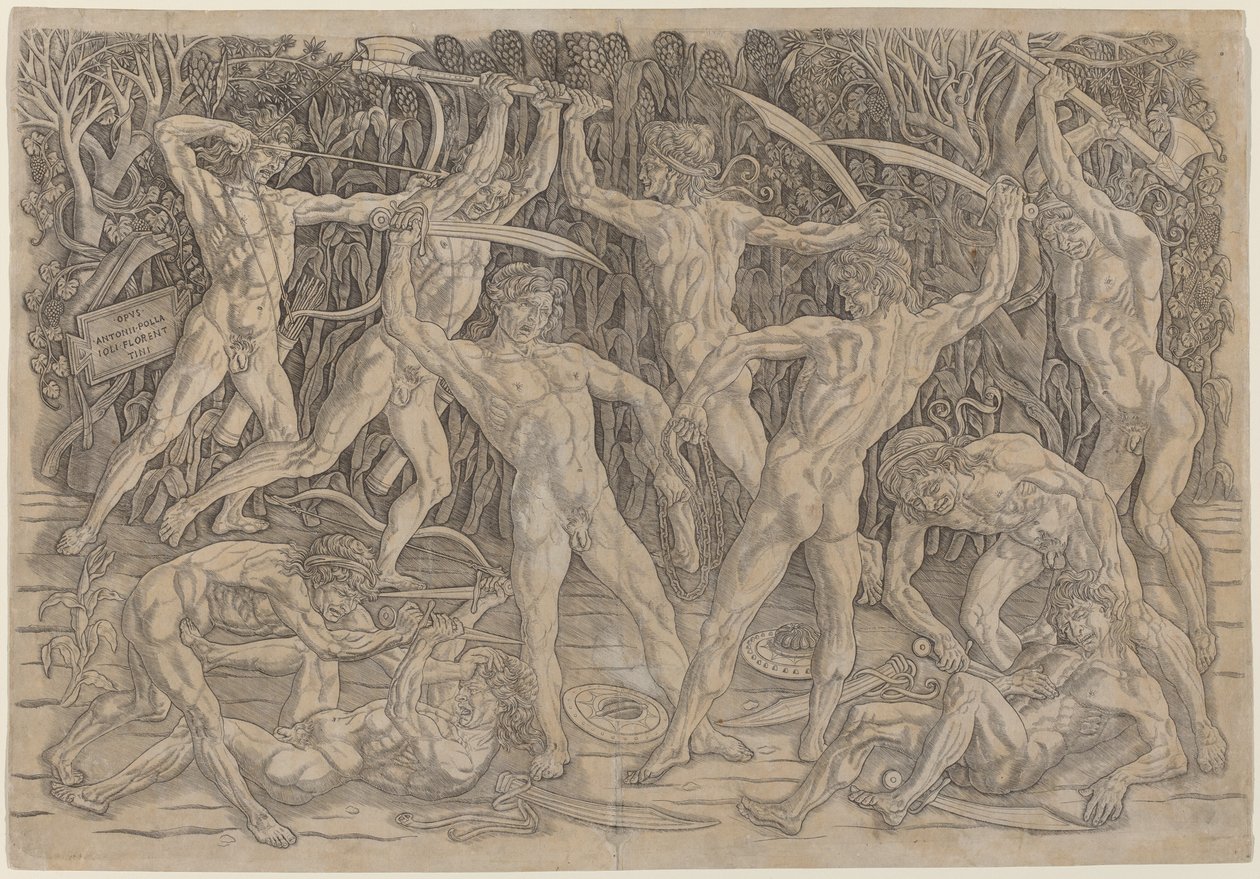 Battle of the Naken av Antonio Pollaiuolo