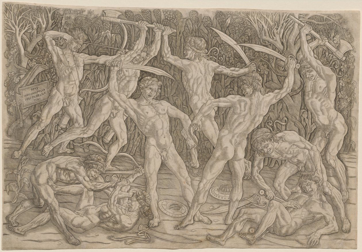 Battle of the Naken av Antonio Pollaiuolo