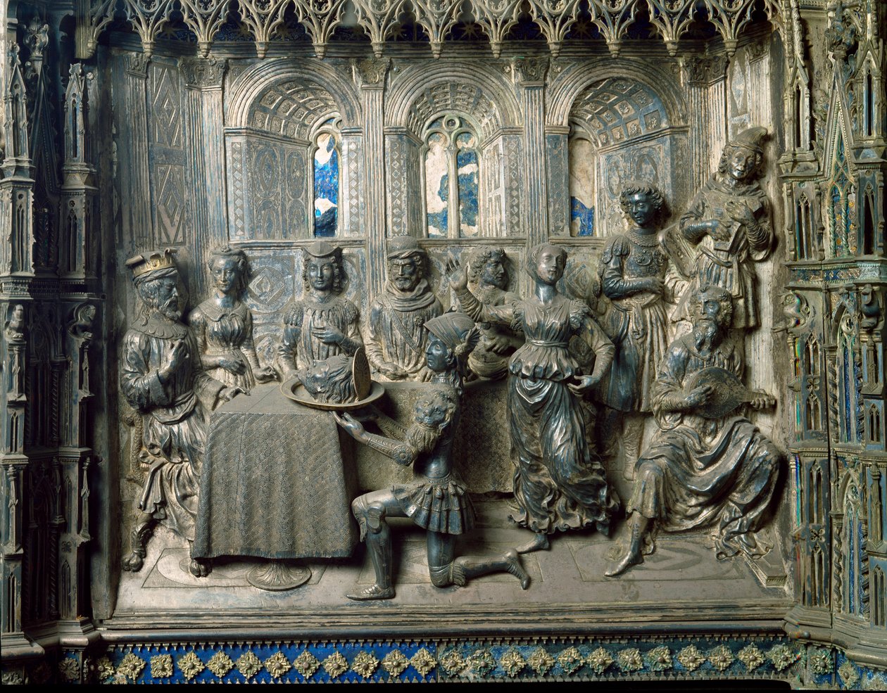 Johannes Döparens liv: Herodes bankett. Silverrelief av Antonio di Salvi