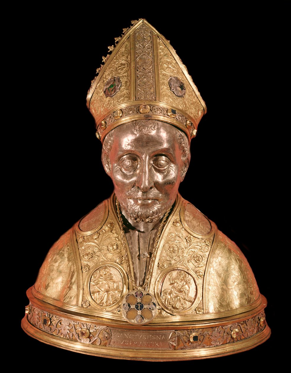 Relikviebyst av Ignatius av Antiochia (cirka 35-110) (Relikviebyst av Ignatius av Antiokia) Skulptur i guldkoppar tillskriven Antonio di Salvi, toskansk skola på 1400-talet Florens, Museo Nazionale del Bargello, n Inv 4 ELLER av Antonio di Salvi