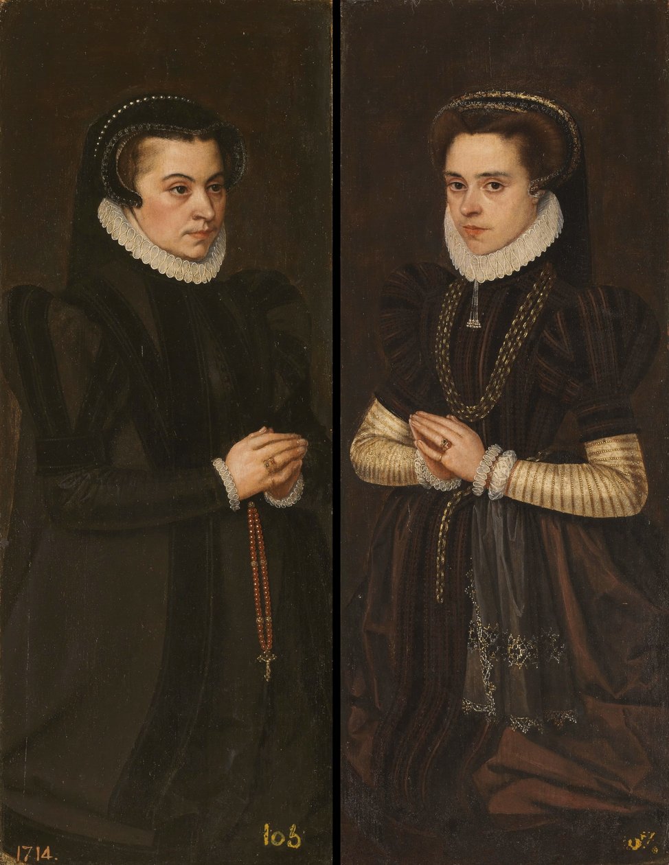 Margareta av Parma och Maria av Portugal, maka till Alexander Farnese av Antonis Mor