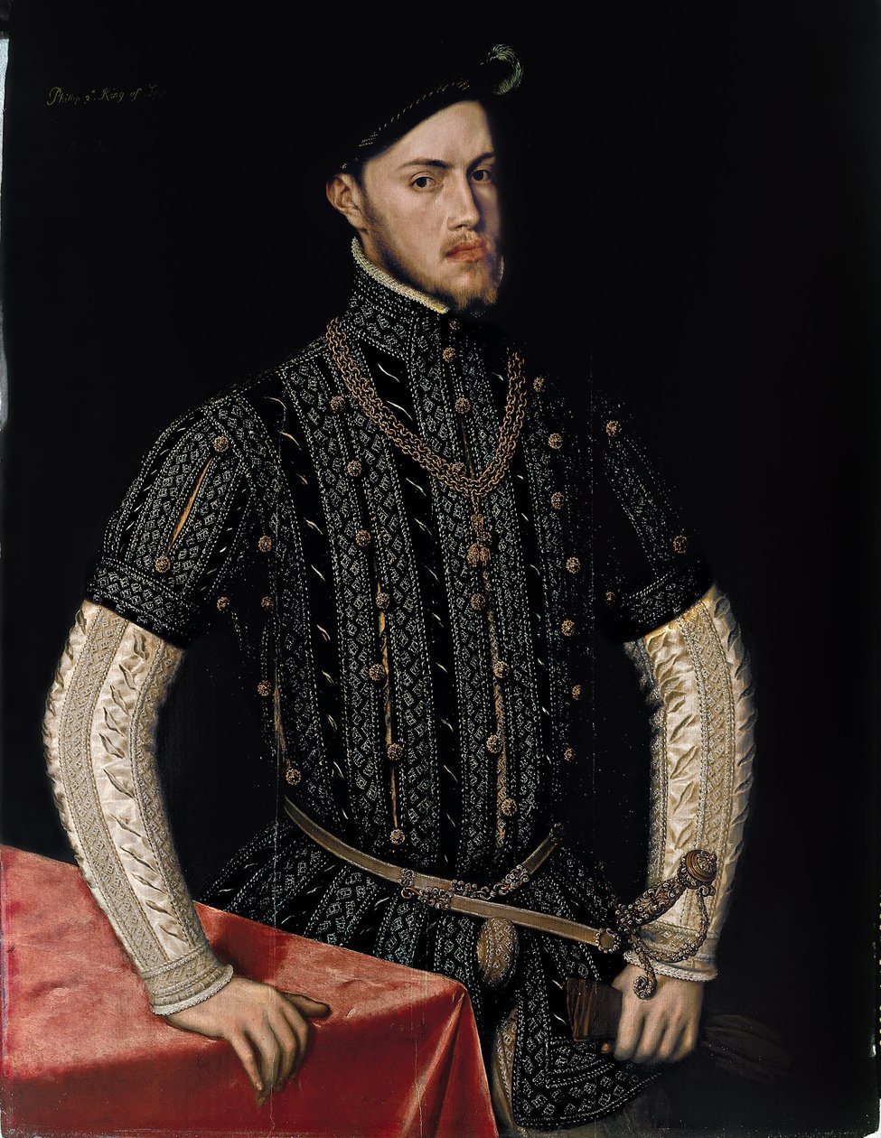 Porträtt av Filip II 1527-1598, kung av Spanien och Portugal, ca. 1550 av Antonis Mor