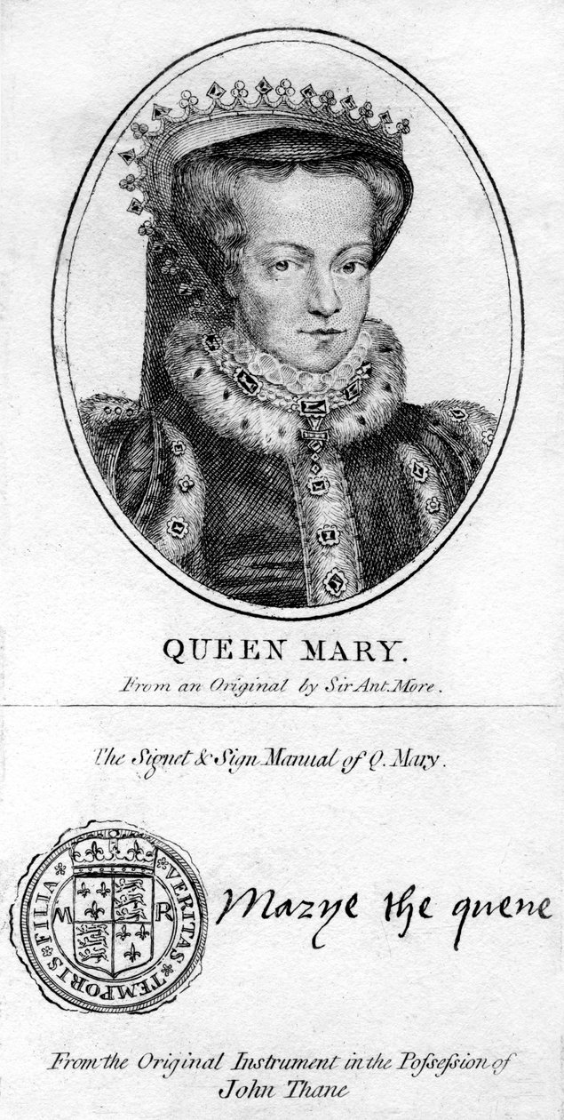 Drottning Mary I av England. av Antonis Mor