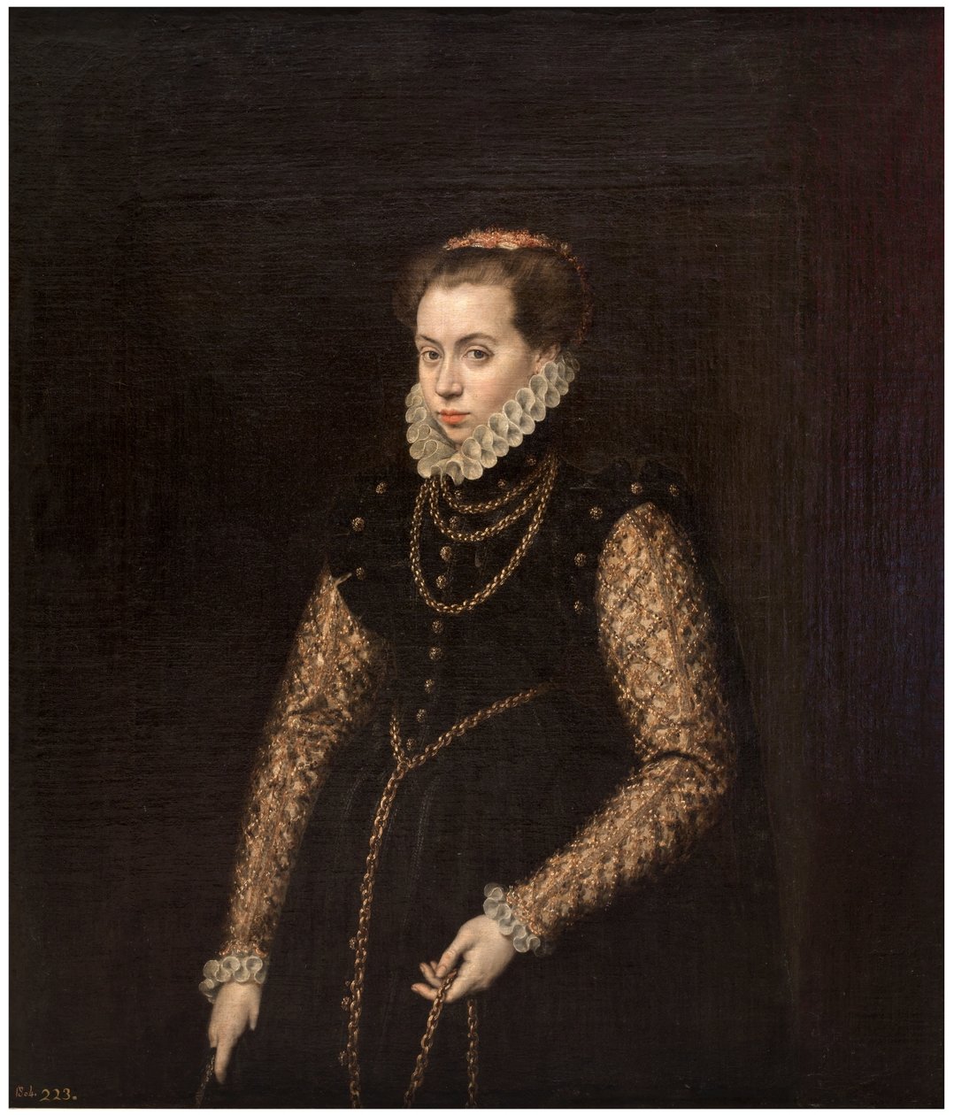 Spanska:  La dama de las cadenas de oro Damen med guldkedjor av Antonis Mor