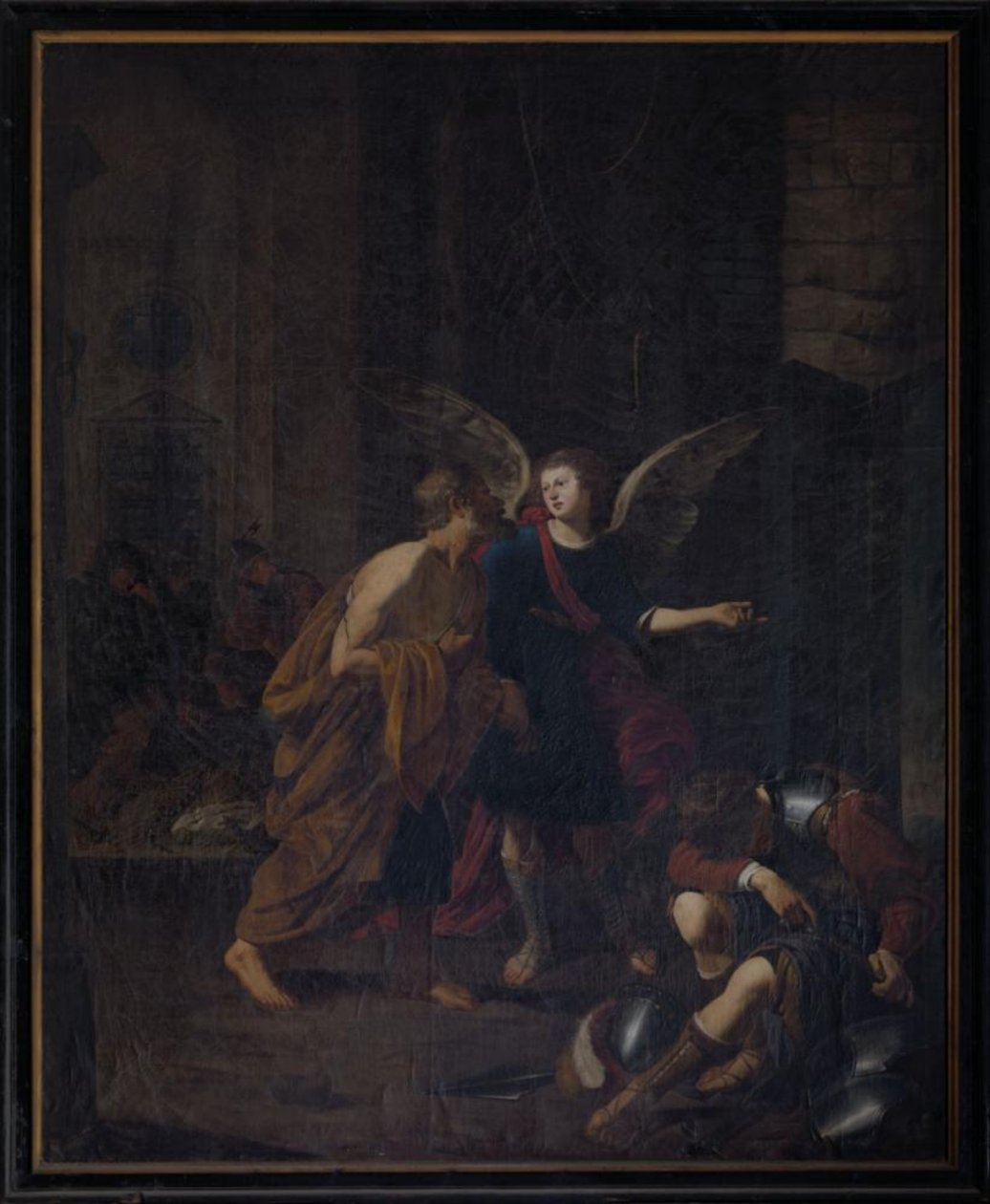 Ängeln som befriar S:t Peter från fängelset av Antoon van den Heuvel