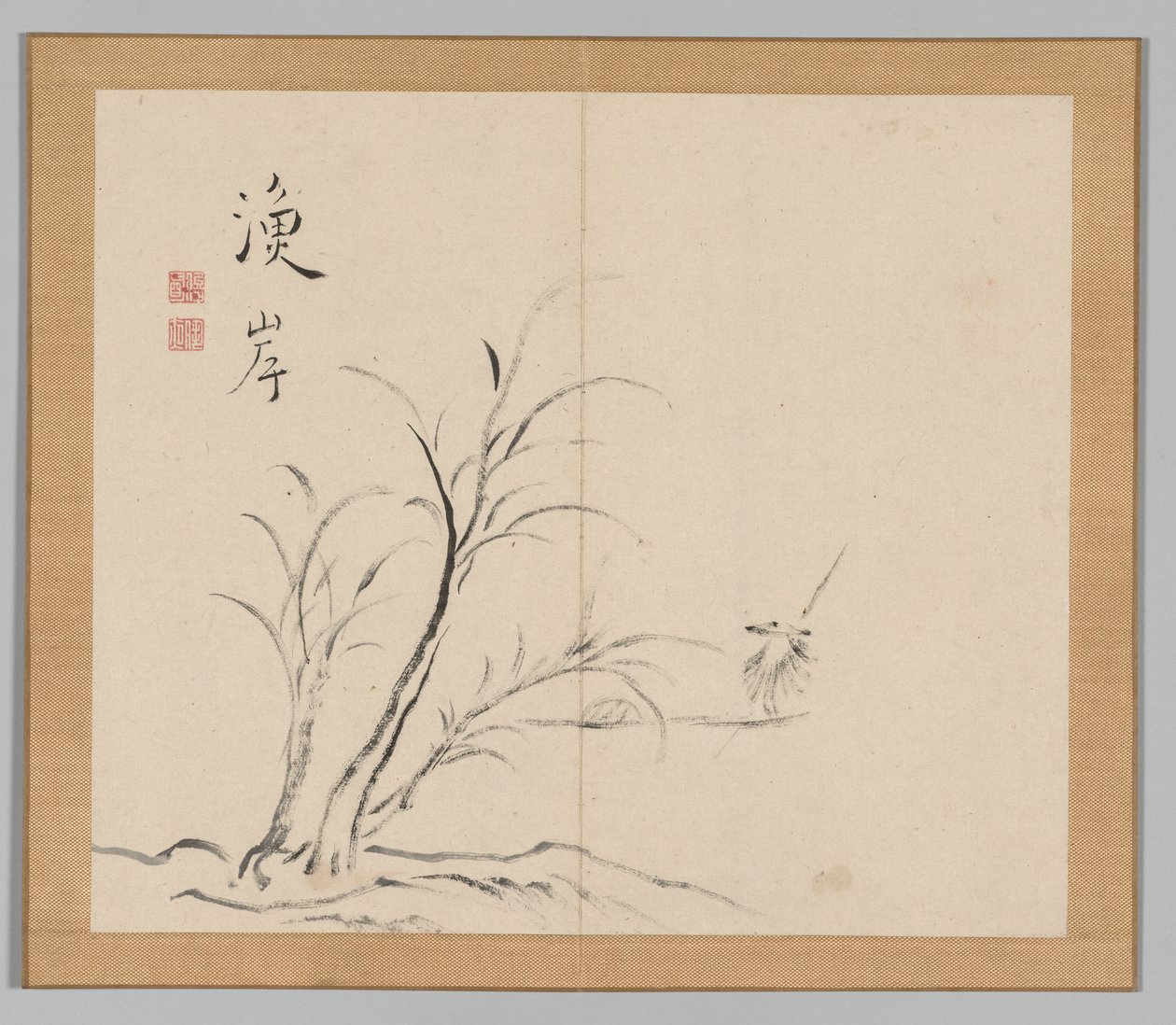 Dubbelalbum av landskapsstudier efter Ikeno Taiga, volym 2 blad 26, 1700-talet. av Aoki Shukuya