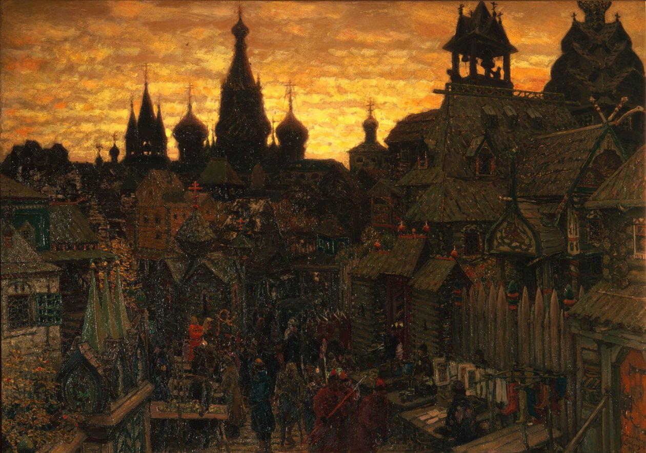 Forntida Moskva. Gata i Kitay-gorod på 1600-talet, 1900 av Apollinari Mikhailovich Vasnetsov