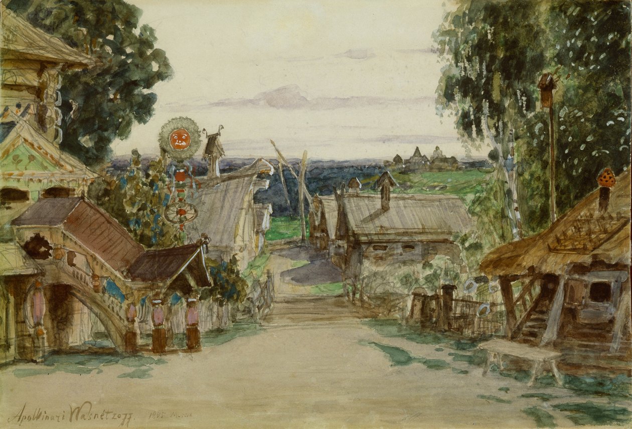 Berendeyevka. Scenografi för operan Snow Maiden av N. Rimsky-Korsakov, 1895 av Apollinari Mikhailovich Vasnetsov