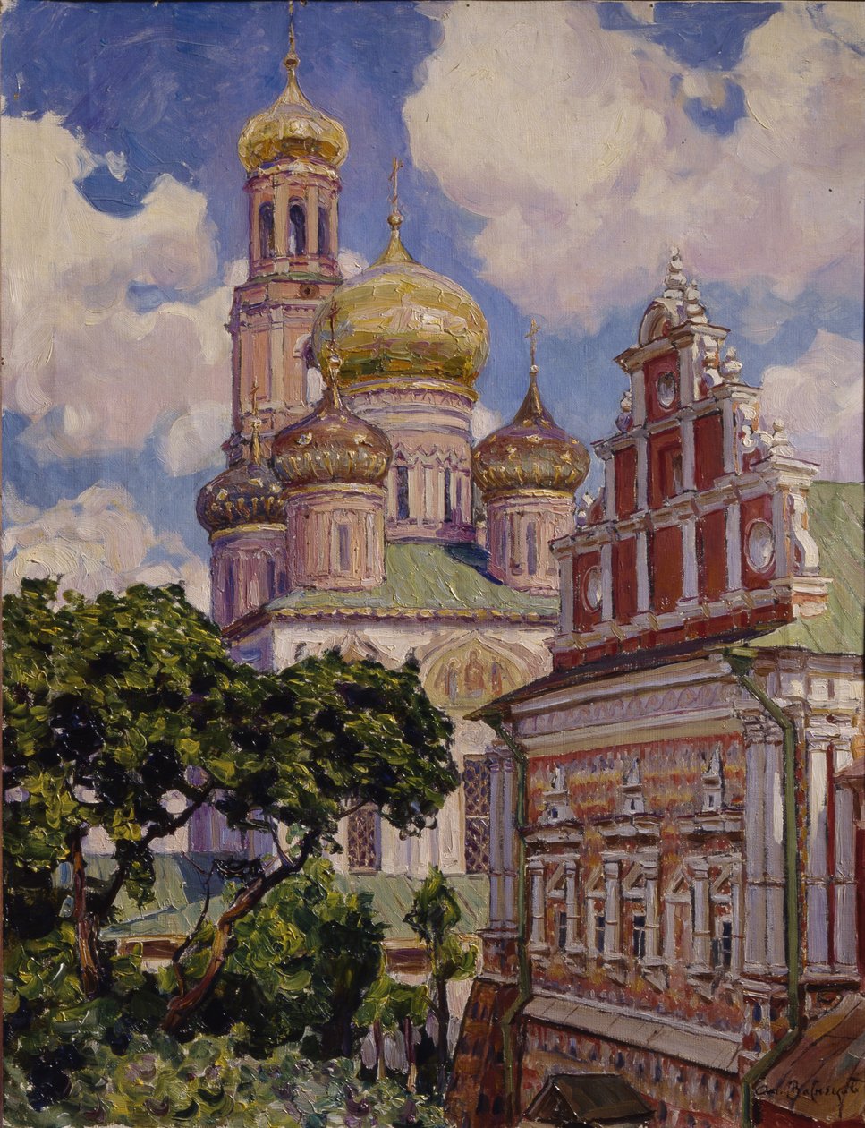 Moln och gyllene kupoler. Simonovklostret, 1927 av Apollinari Mikhailovich Vasnetsov