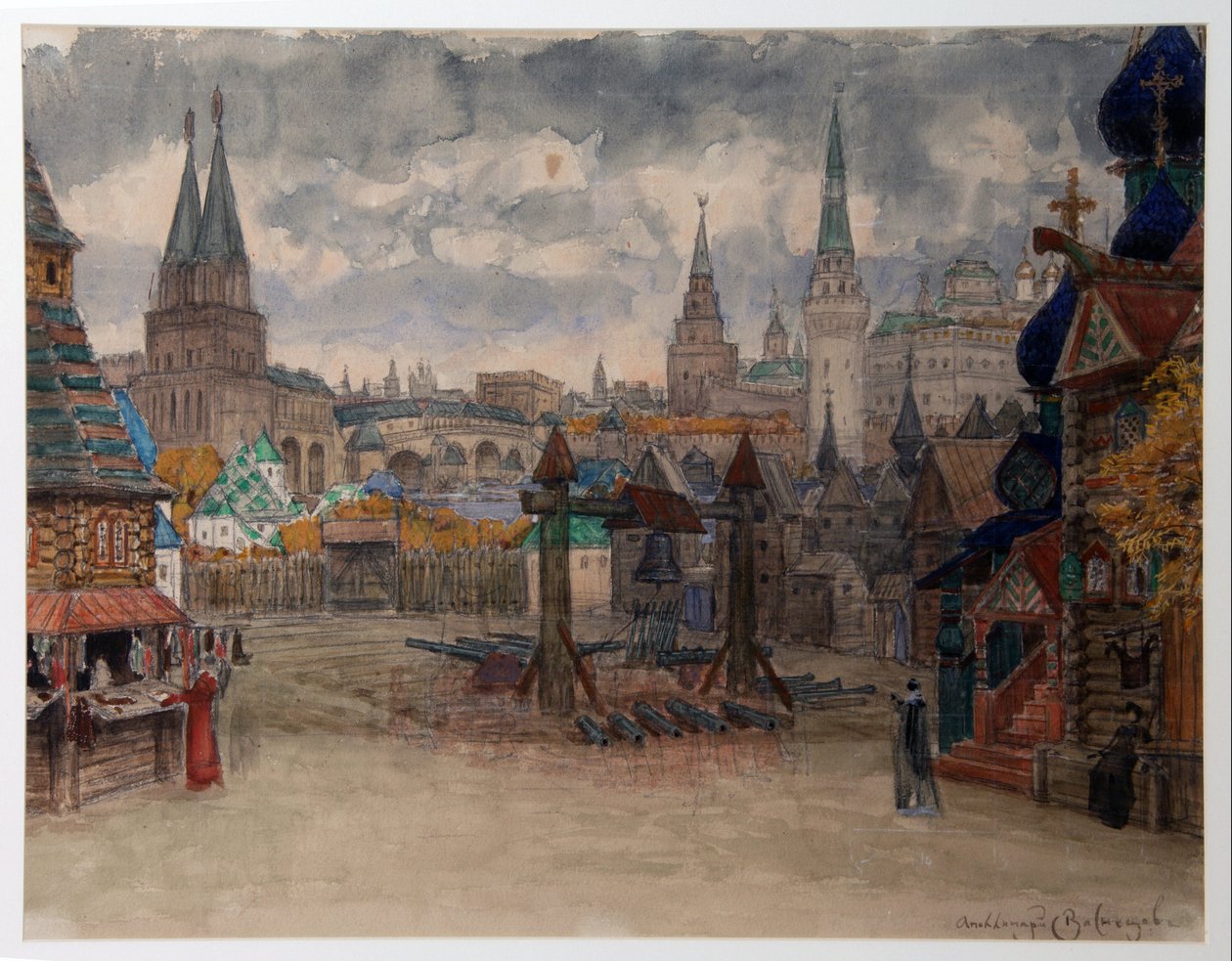 La place des strelets - Dekor för operan ""La Khovanchtchina"" av Modeste Moussorgski (1839-1881) - The Strelets