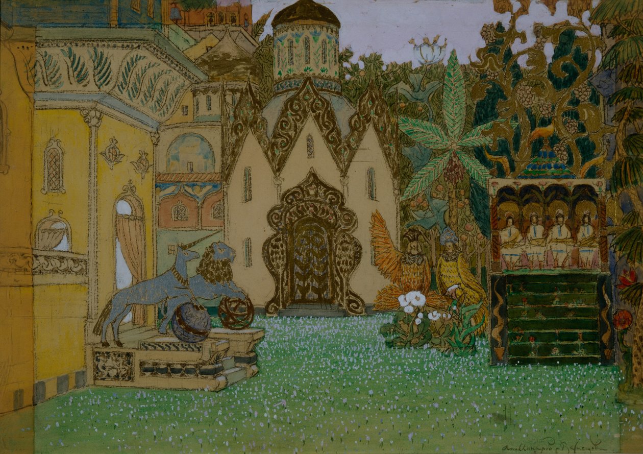 Scenografi för operan The Legend of the Invisible City of Kitezh and the Maiden Fevronia av N. Rimsky-Korsakov, 1907 av Apollinari Mikhailovich Vasnetsov