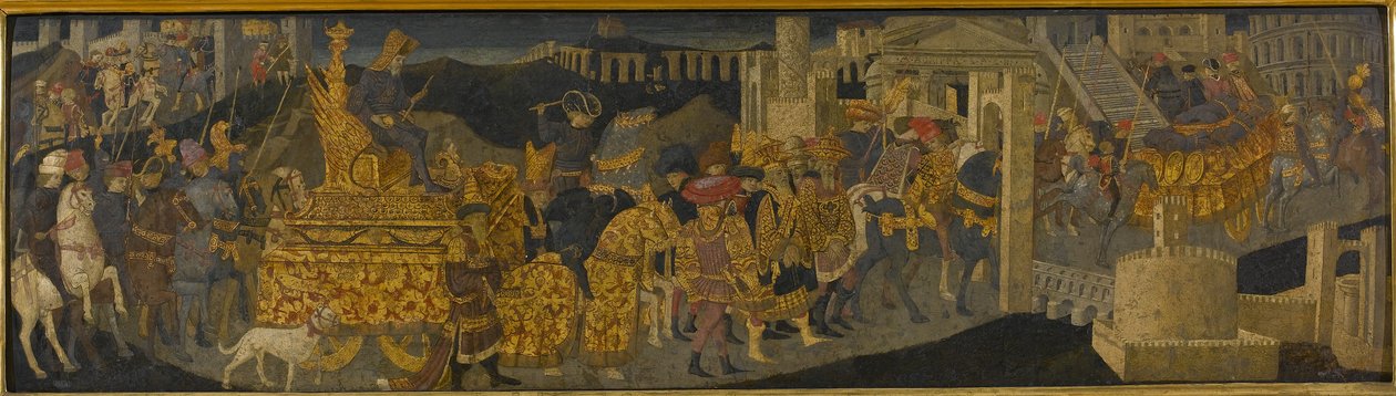 The Triumph of Scipio Africanus (tempera med guld och silver på panelen) av Apollonio (studio of) & Marco del Buono (1402 89)