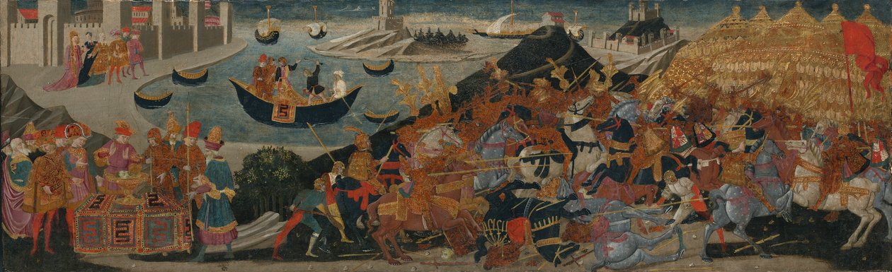 Slaget vid Pharsalus och Pompejus död av Apollonio di Giovanni
