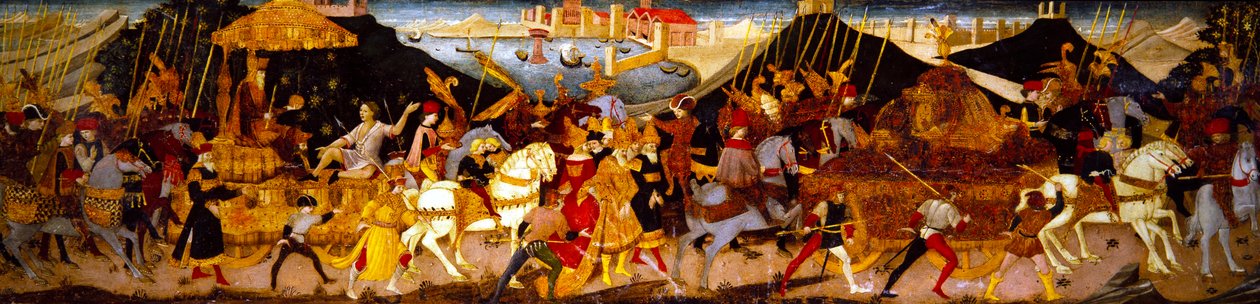 Cassone Panel, Caesars triumf (på panel) av Apollonio di Giovanni di Tommaso