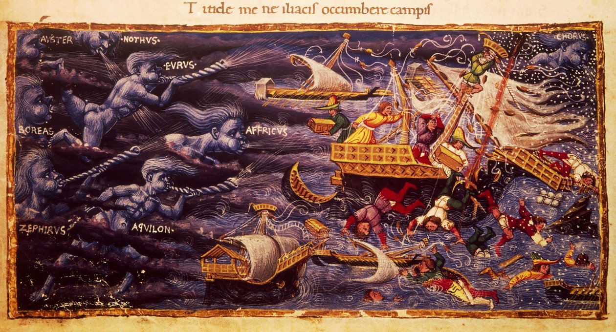 Virgilian manuskript med passage från Aeneid, av Apollonio di Giovanni (1415 eller 1417-1465) av Apollonio di Giovanni di Tommaso