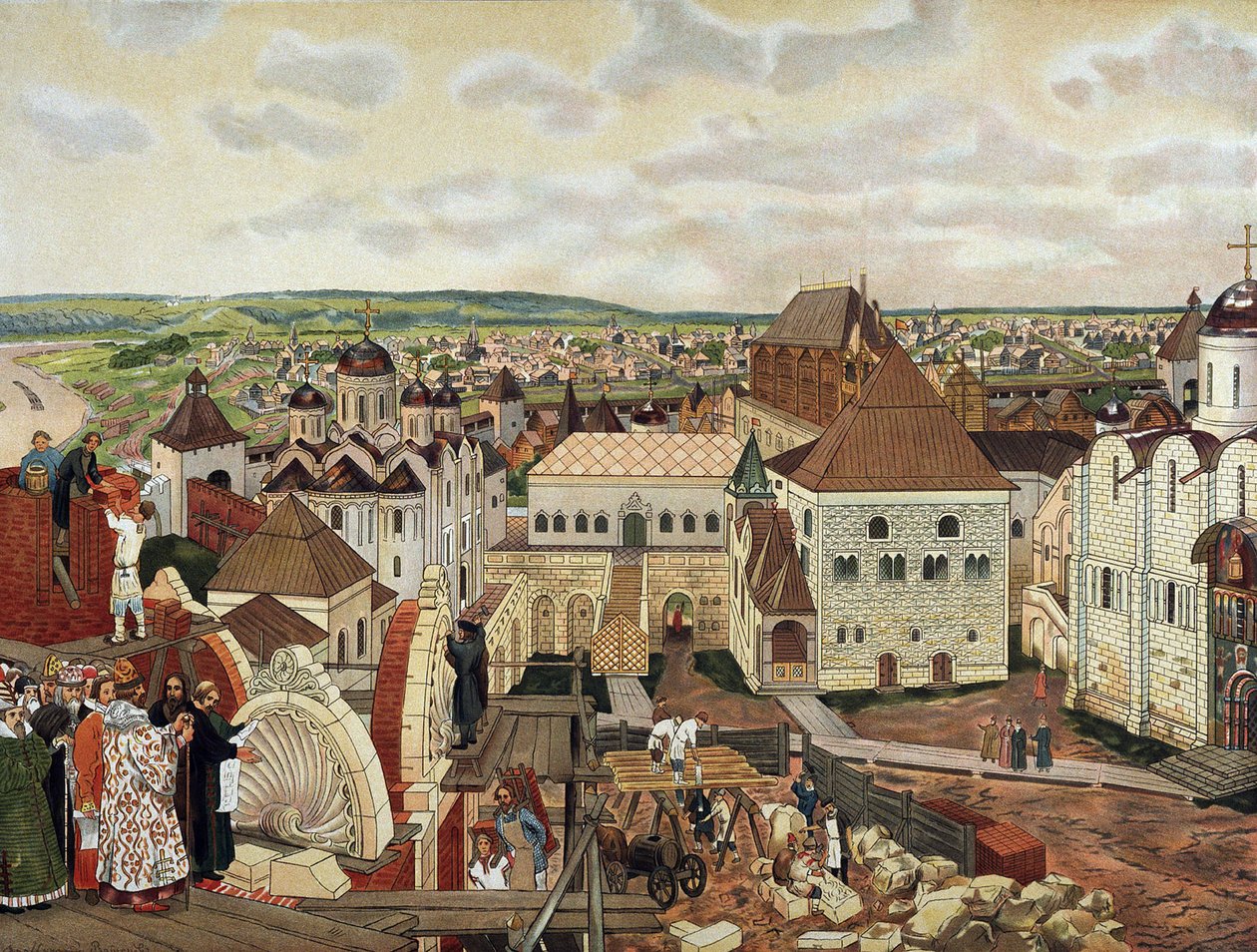 I Kreml i Moskva, slutet av 1800-talet - början av 1900-talet. av Appolinari Mikhaylovich Vasnetsov