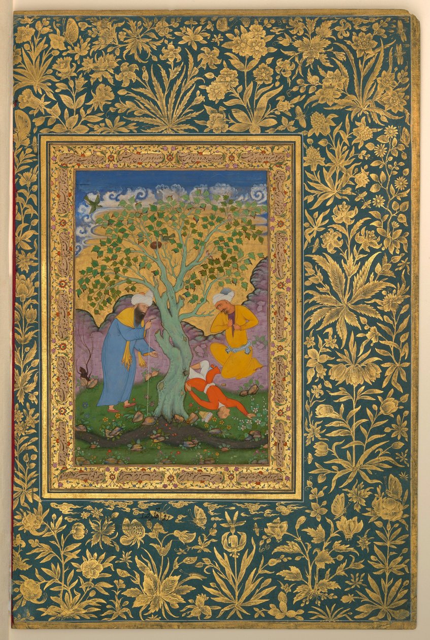 Aqa Riza, A Youth Fallen From a Tree, Folio from the Shah Jahan Album av Aqa Riza