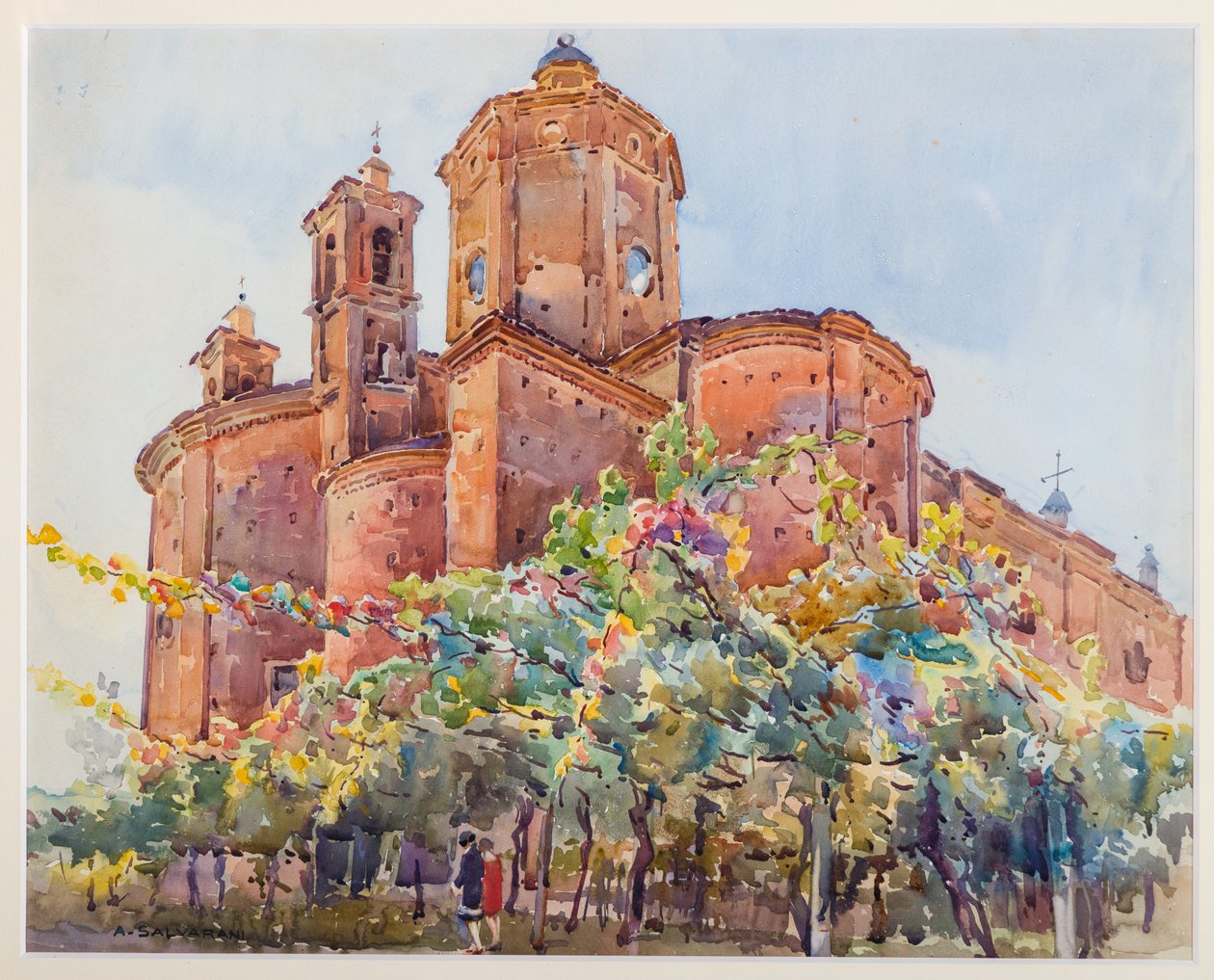 S:t Nicolò-kyrkan (akvarell på papper) av Arcangelo Salvarani