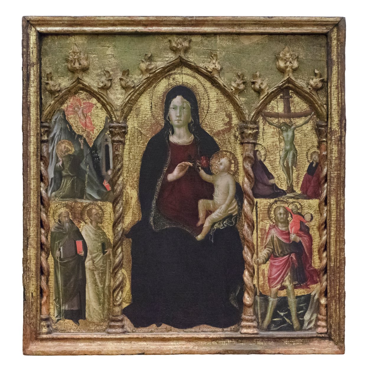 Madonna med tronande barn, ca 1420-22 (tempera på trä) av Arcangelo di Cola da Camerino