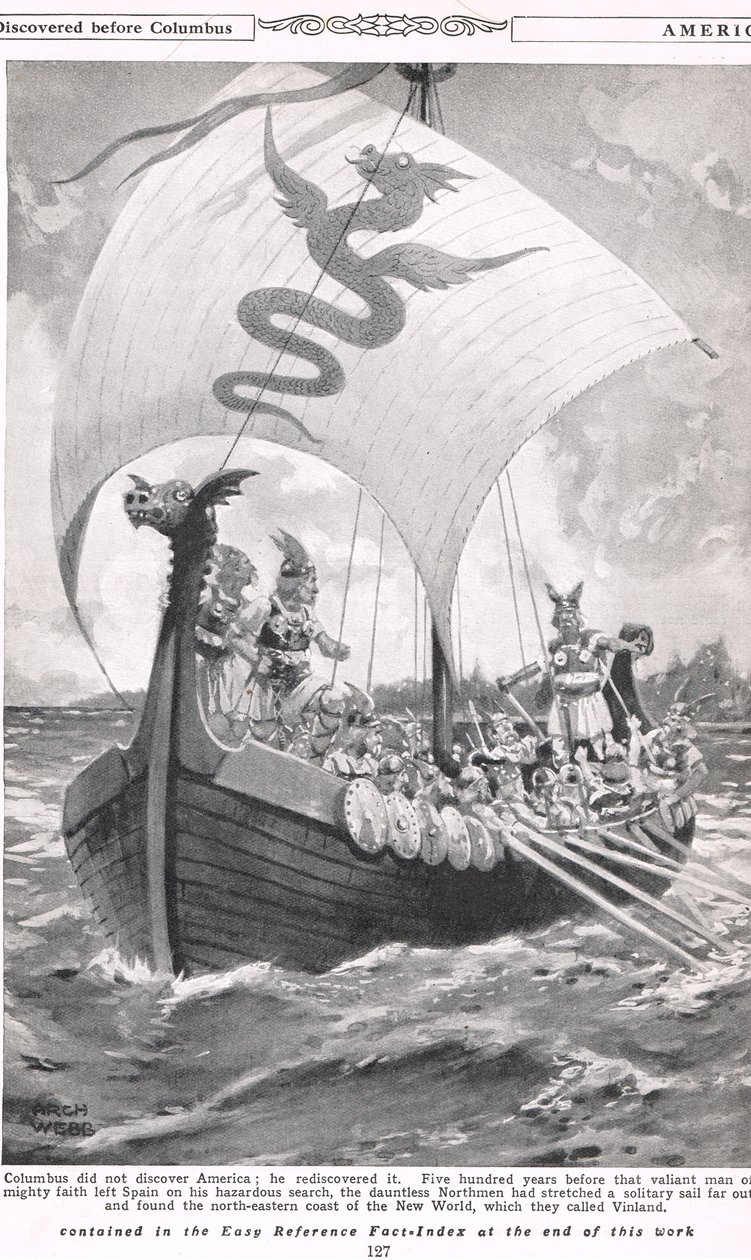 Amerika upptäckt före Columbus, illustration från 