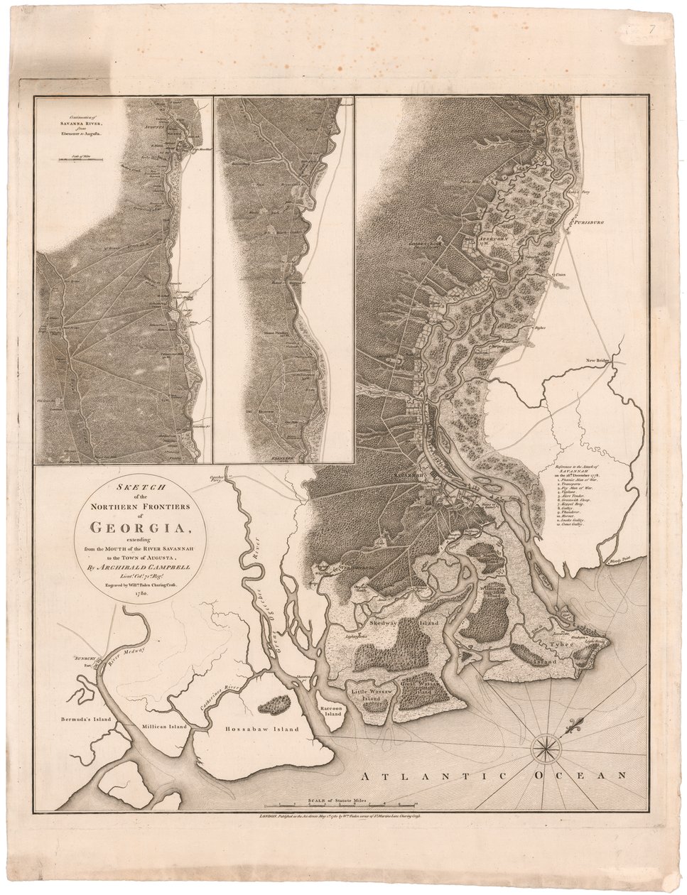 En karta över Georgias norra gränser av Campbell av Archibald (after) Campbell