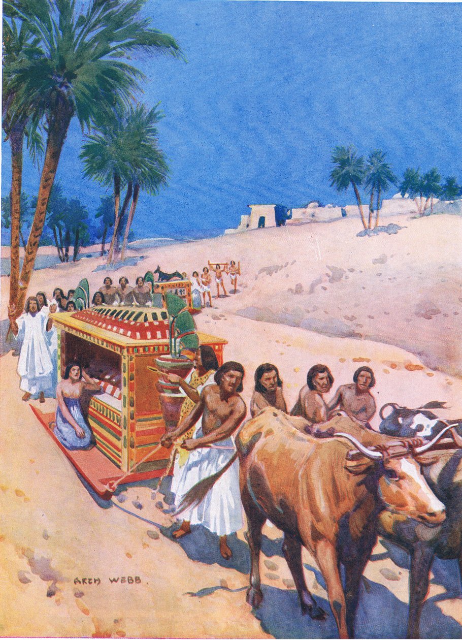 En begravningståg i det antika Egypten, 1925 av Archibald Webb