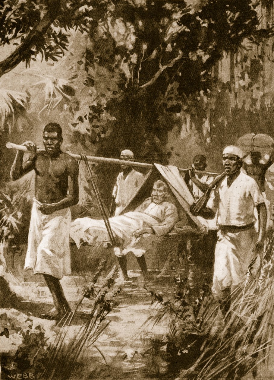 David Livingstone fortsatte sin resa genom Afrika trots att han var sjuk av Archibald Webb