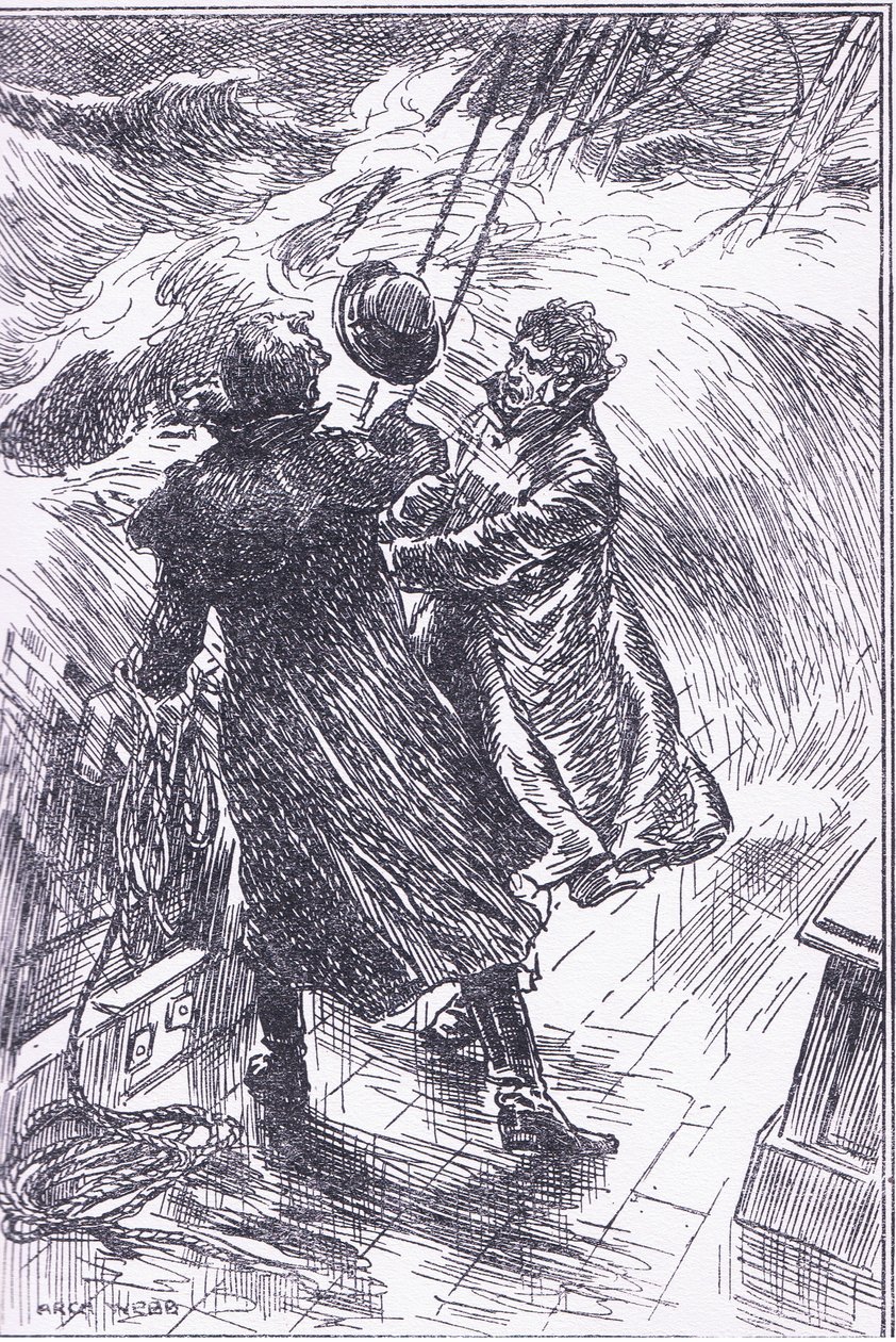 Ready hade precis tid att klamra sig fast med båda händerna, 1900-talet av Archibald Webb