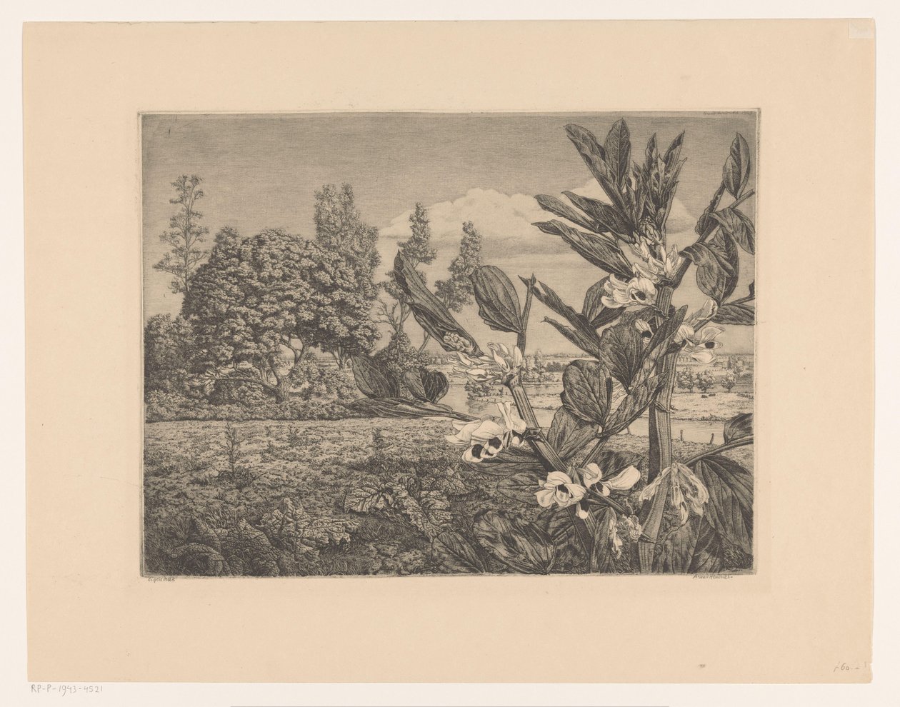 Landskap med blommor av Arend Hendriks (signed by artist)