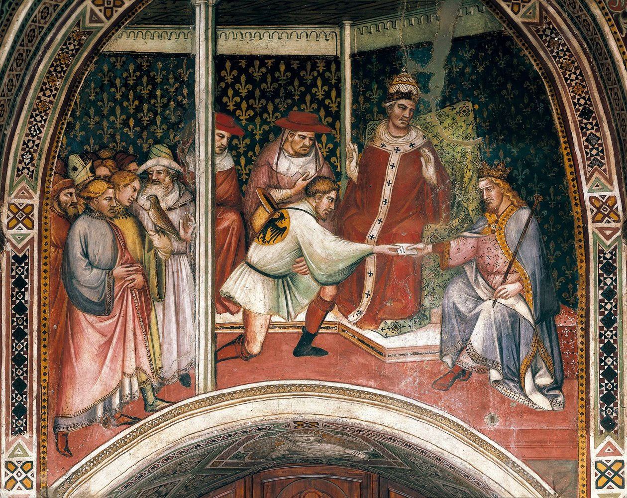 Historien om påven Alexander III, fresk av Spinello Aretino av Aretino Luca Spinello or Spinelli