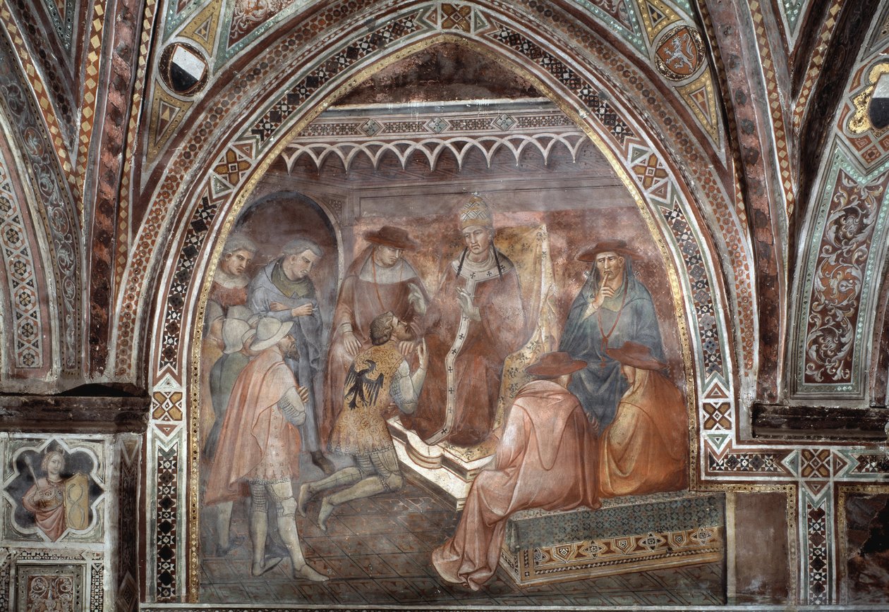 Påven Alexander III - Fresk av Aretino Luca Spinello or Spinelli