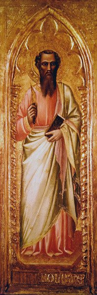 Saint Bartholomew (olja på panel) av Aretino Luca Spinello or Spinelli