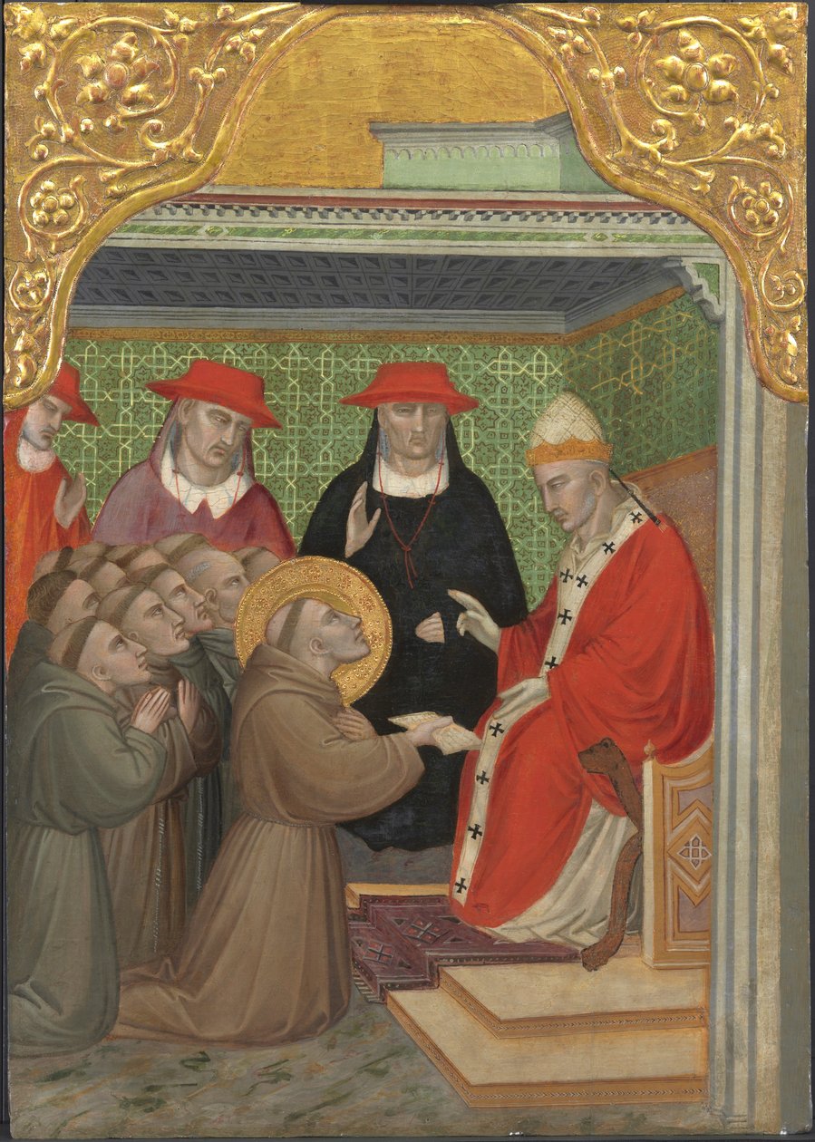 Saint Francis inför påven av Aretino Luca Spinello or Spinelli