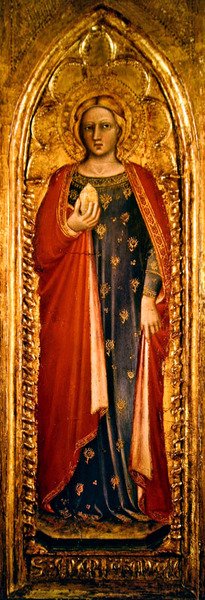 Magdalena (olja på panel) av Aretino Luca Spinello or Spinelli