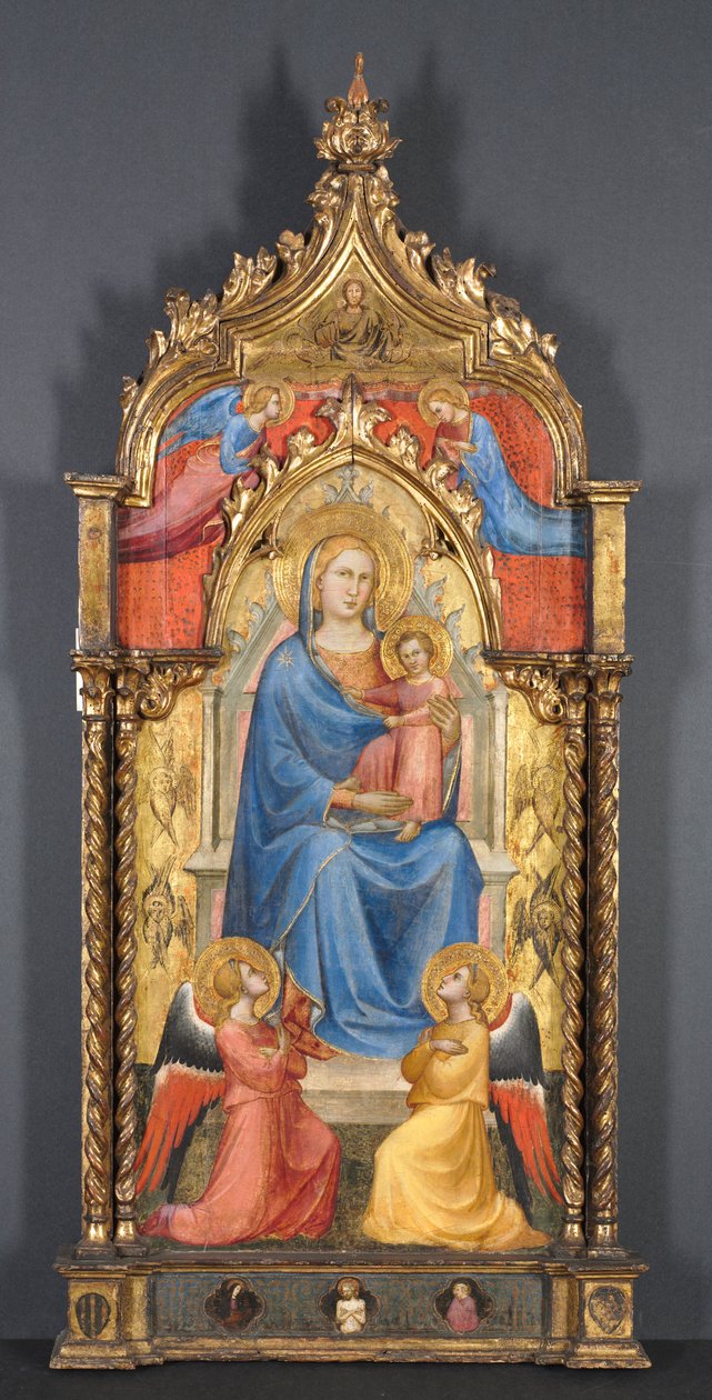 Jungfru och barn med änglar, 1405. av Aretino Luca Spinello or Spinelli
