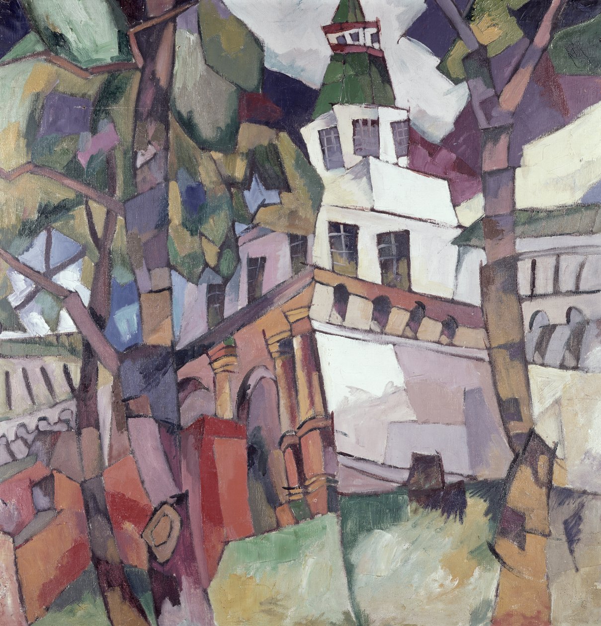 Tourens portar, studie av det nya Jerusalem, 1917 av Aristarkh Vasilievic Lentulov