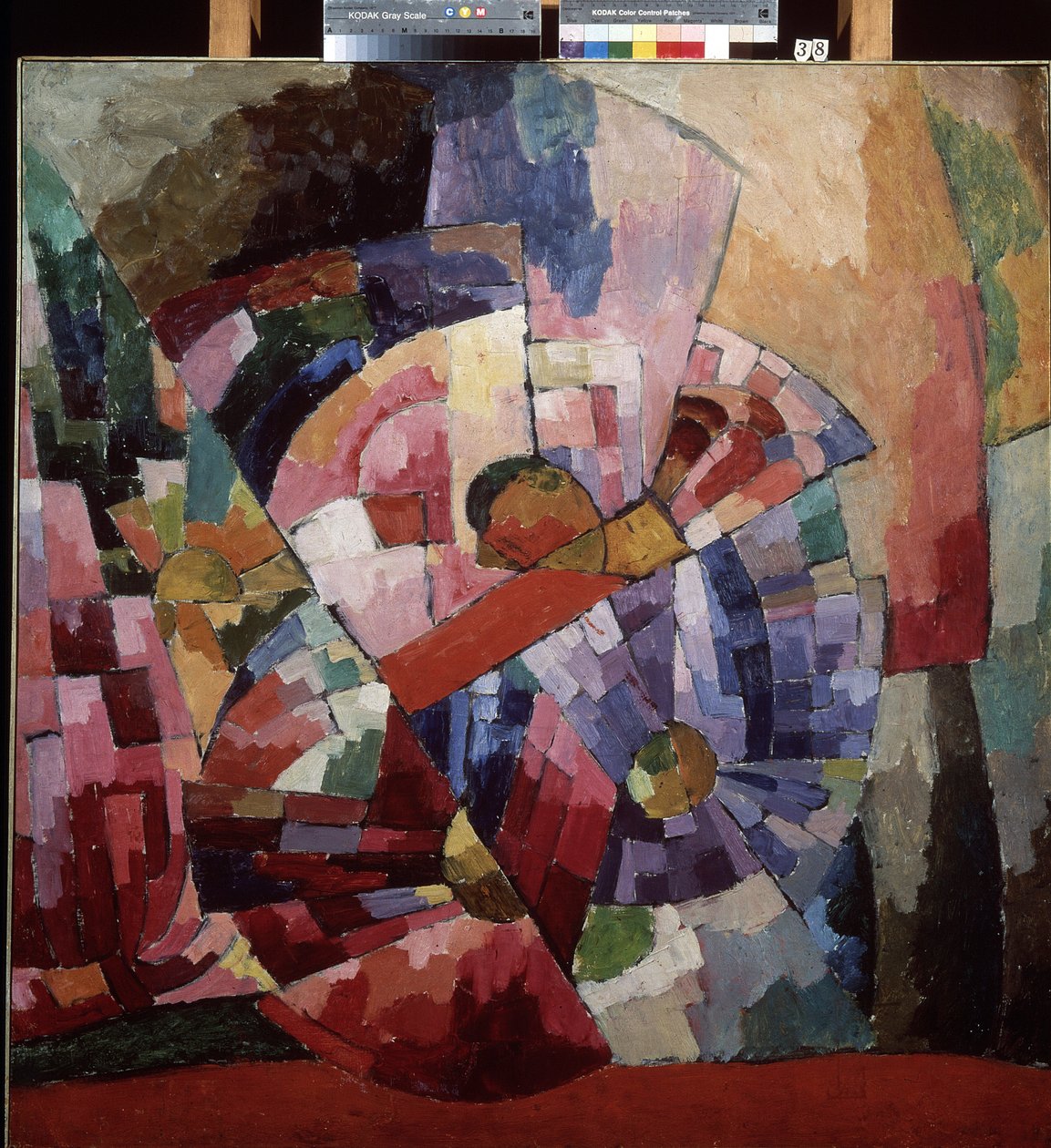 Asters (Asters). Kubistiskt stilleben. Målning av Aristarkh Vasilyevich Lentulov (1882-1943), olja på duk av Aristarkh Vasilievic Lentulov