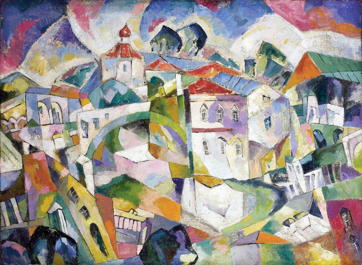 Kubistiskt landskap, cirka 1910 (olja på duk) av Aristarkh Vasilievic Lentulov