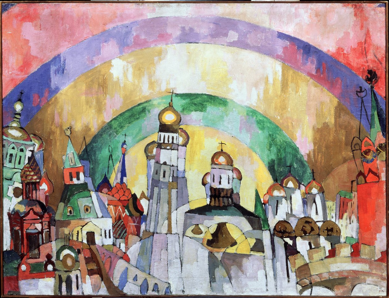 Firmament, dekorativa Moskva. (Firmament. Dekorativa Moskva). Målning av Aristarkh Vasilyevich Lentulov (Lentulov) (1882-1943), olja på duk av Aristarkh Vasilievic Lentulov