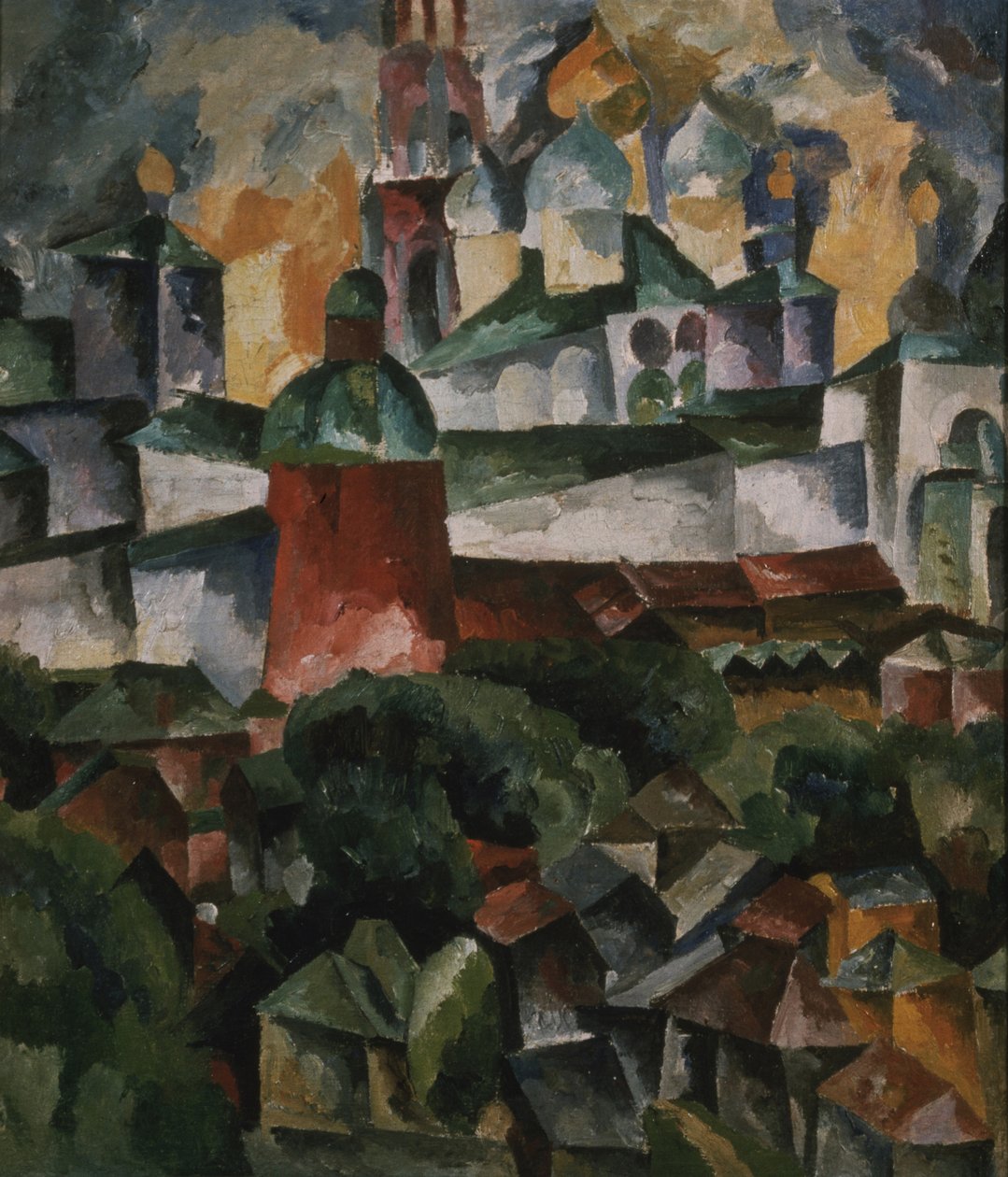 Landskap med treenigheten-Sergius-klostret, 1920 av Aristarkh Vasilievic Lentulov