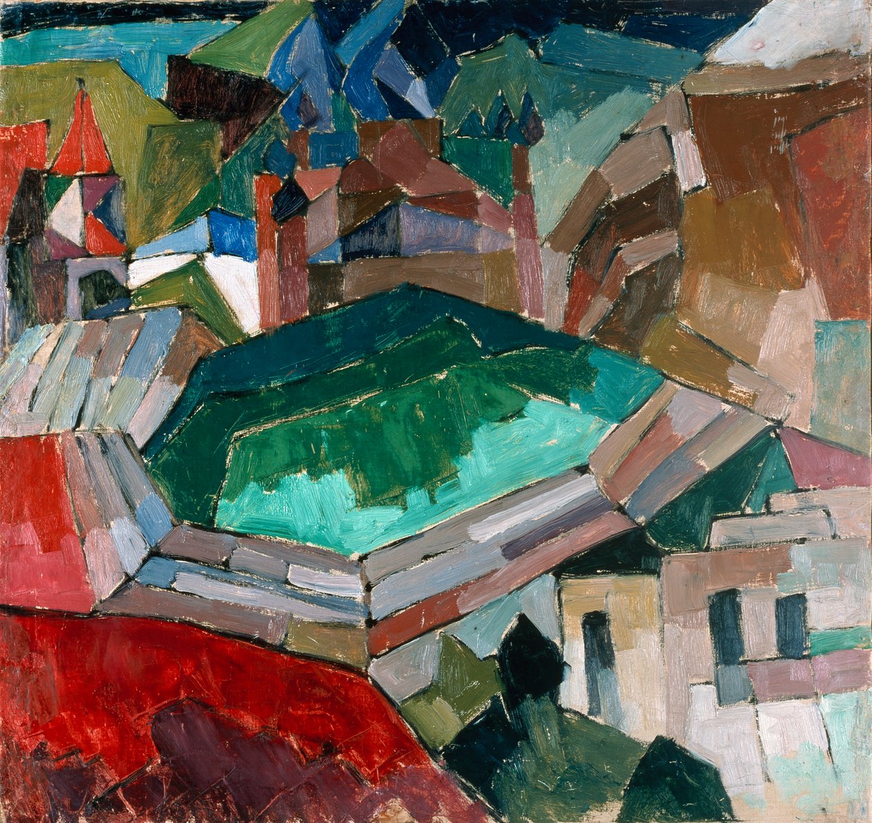 Stad i södra Ryssland, ca 1914-16 av Aristarkh Vasilievic Lentulov