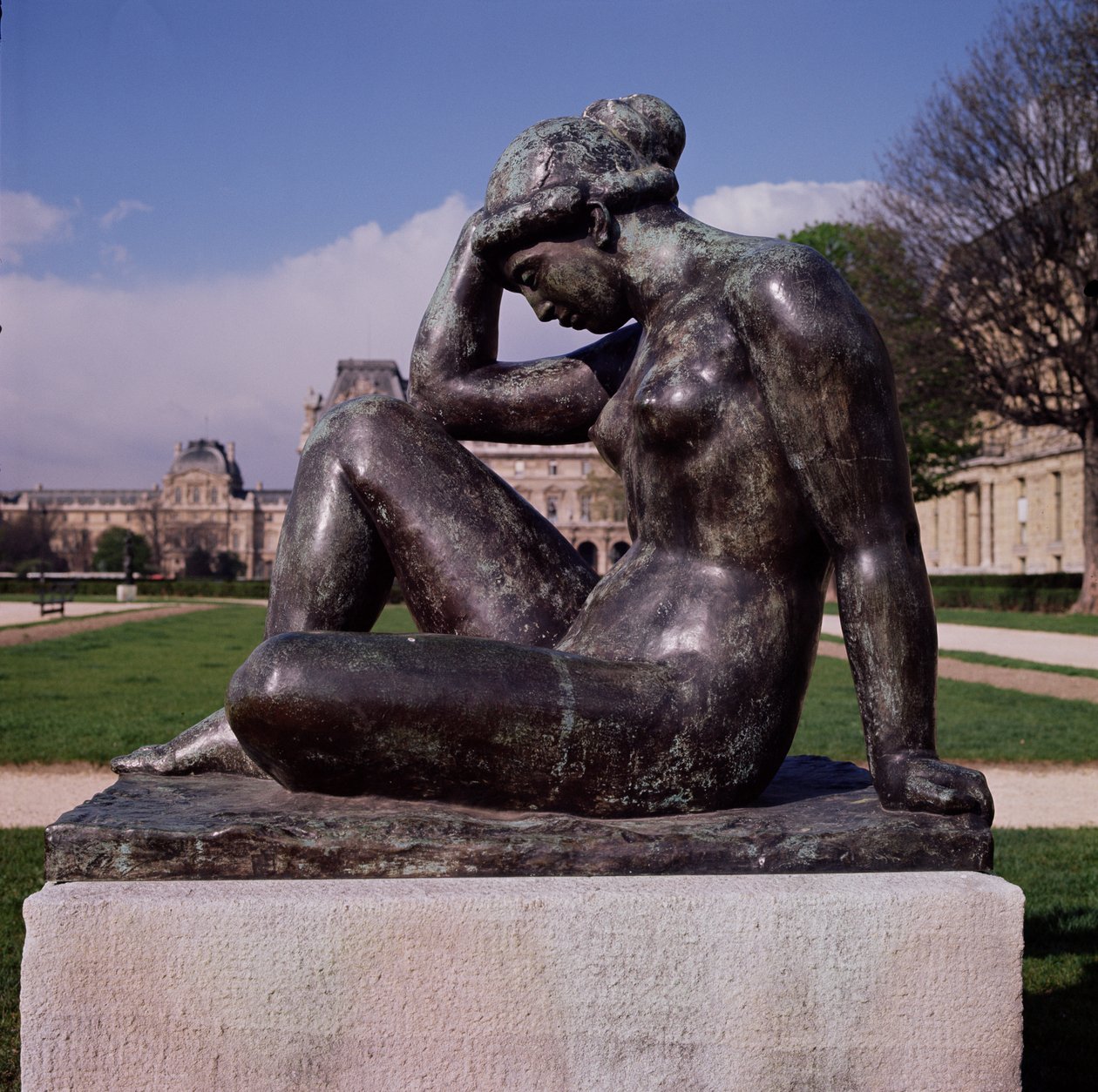 La Mediterranee, Place du Carrousel, Louvren, Paris, 1902-05 (brons) (se 160259-160261 för andra vyer) av Aristide Maillol
